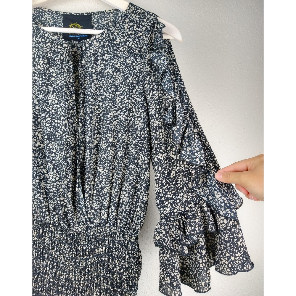 NEW Blue Life Rockstar Floral Ruffle Cutout Romper - Picture 3 of 5